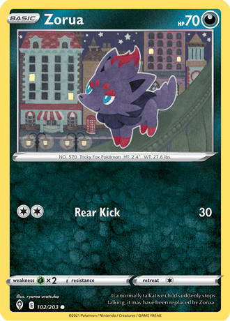 Zorua  102/203 Pokémon TCG Evolving Skies