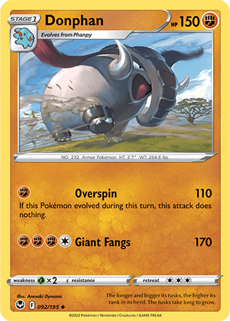 Donphan  92/195 Pokémon TCG Silver Tempest