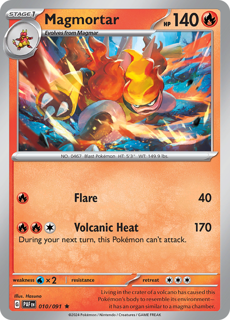 Magmortar  10/91 Pokémon TCG Paldean Fates