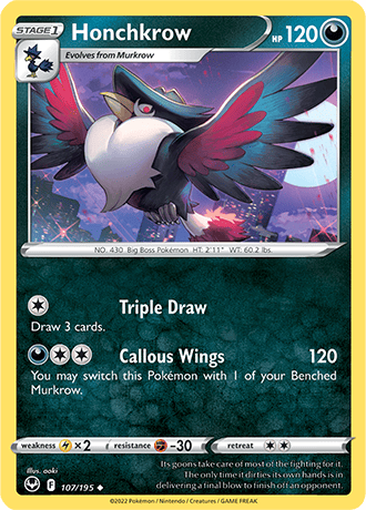 Honchkrow  107/195 Pokémon TCG Silver Tempest