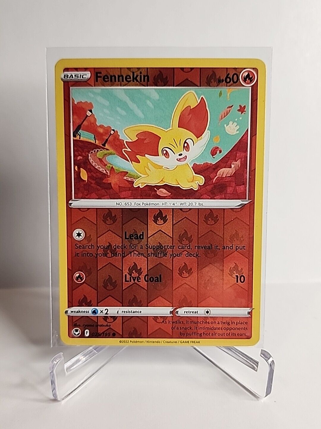 Fennekin [Reverse Holo] 25/195 Pokémon Cards Silver Tempest