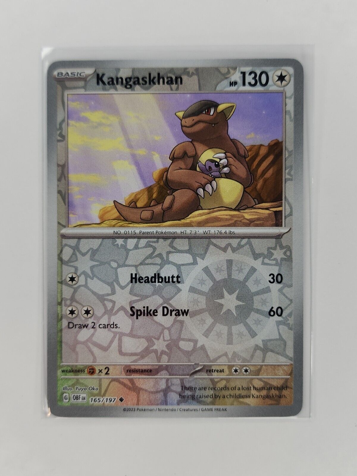 Kangaskhan [Reverse Holo] 165/197 Pokémon TGC Obsidian Flames