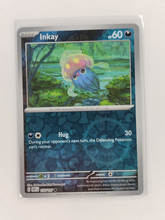 Inkay [Reverse Holo] 137/197 Pokémon TGC Obsidian Flames