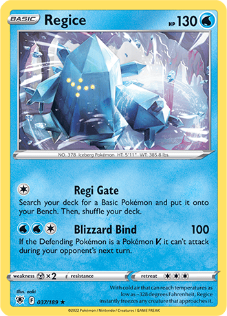 Regice  37/189 Pokémon TCG Astral Radiance