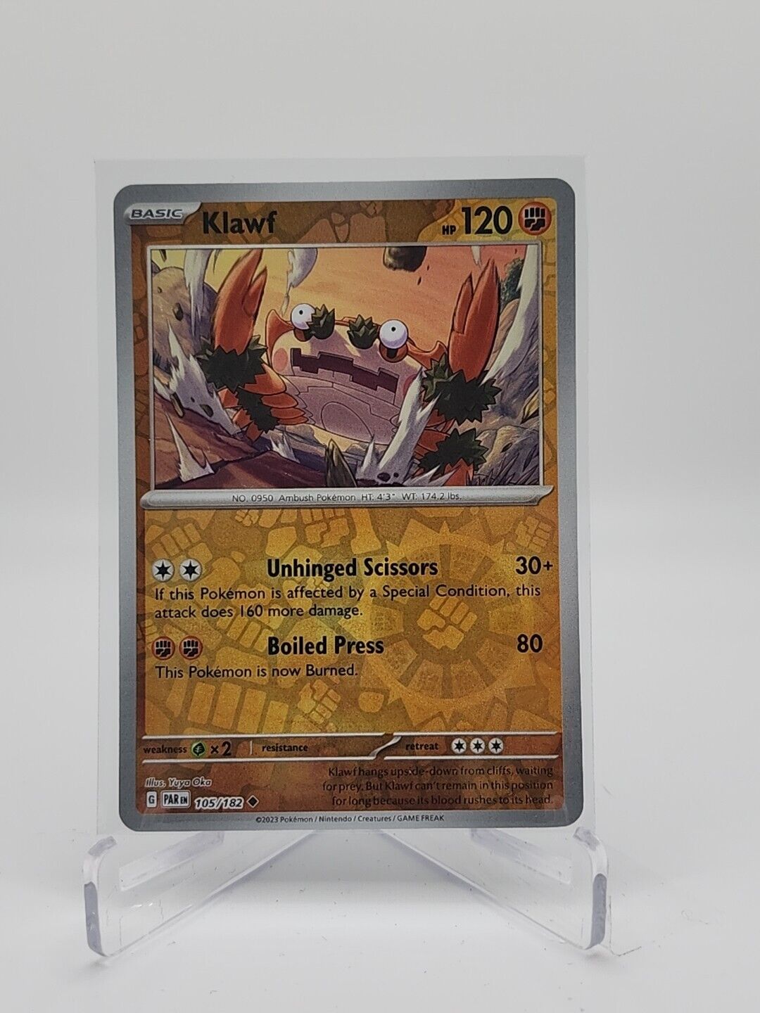 Klawf [Reverse Holo]  105/182 Pokémon TCG Paradox Rift