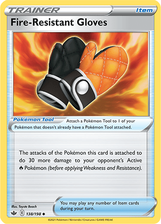 Fire Resistant Gloves [Reverse Holo]  138/203 Pokémon TCG Chilling Reign