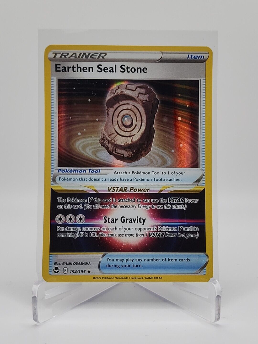 Earthen Seal Stone  154/195 Pokémon TCG Silver Tempest