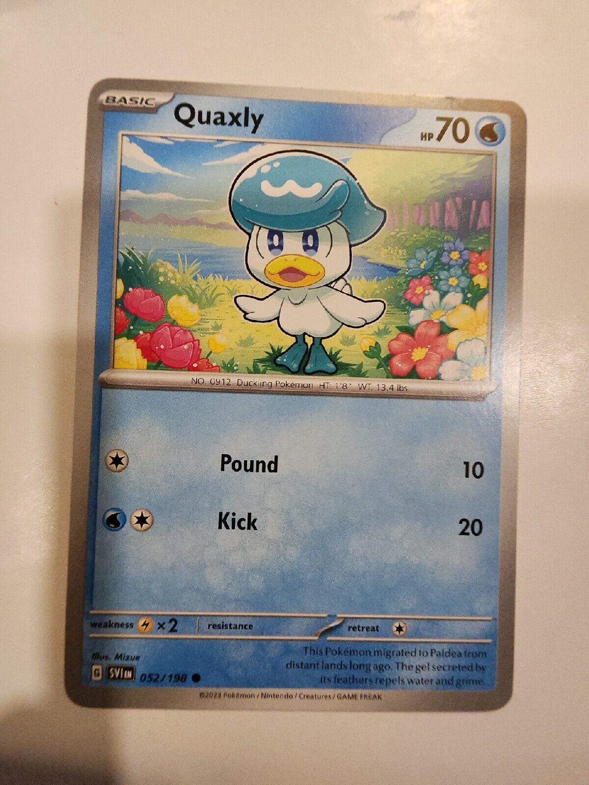 Quaxly 52/198 Pokémon TGC Scarlet & Violet