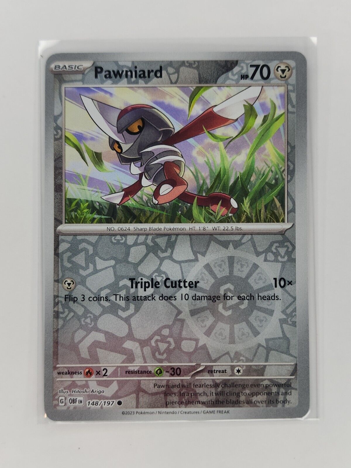 Pawniard [Reverse Holo] 148/197 Pokémon TGC Obsidian Flames