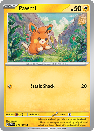 Pawmi  74/193 Pokémon TCG Paldea Evolved