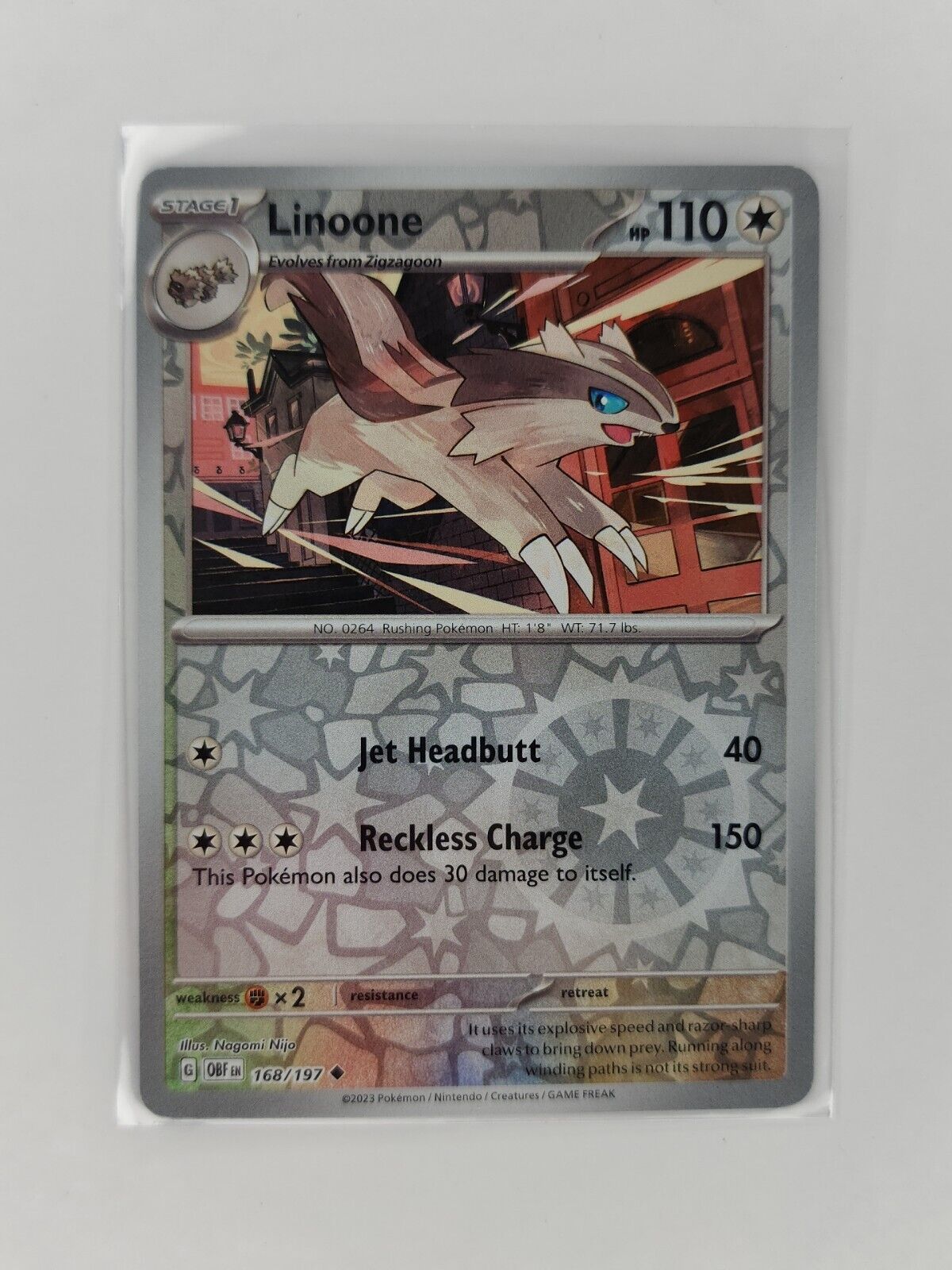 Linoone [Reverse Holo] 168/197 Pokémon TGC Obsidian Flames