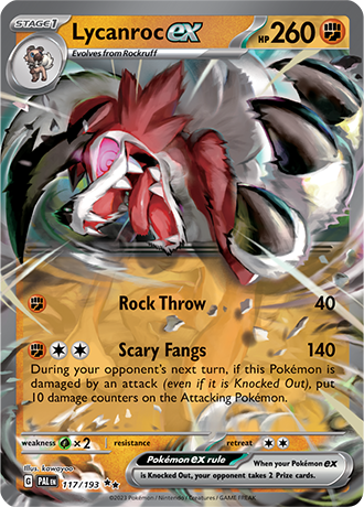 Lycanroc ex  117/193 Pokémon TCG Paldea Evolved