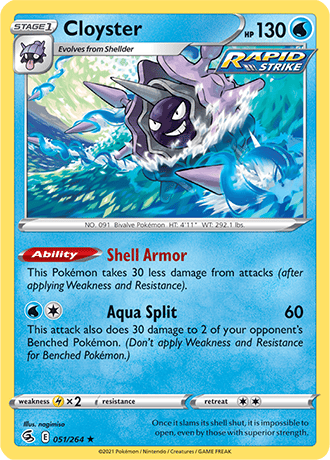 Cloyster [Reverse Holo]  51/264 Pokémon TCG Fusion Strike