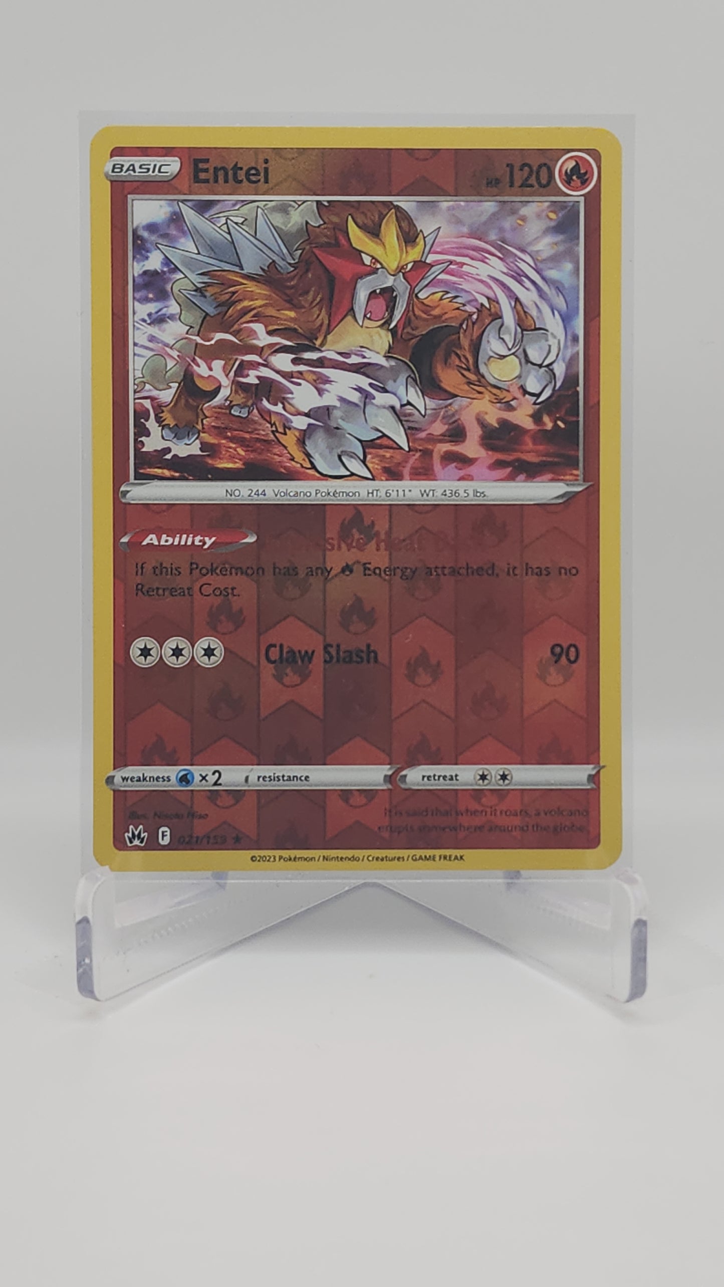 Entei [Reverse Holo] 21/159 Corona Zenith de JCC Pokémon